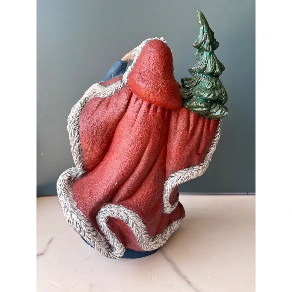 Vintage 1989 Hand Painted Ceramic Santa Figurine Old World Father Christmas
